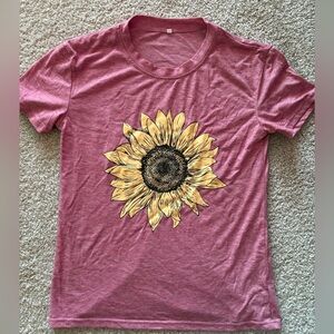 Sunflower Graphic Pink T-Shirt